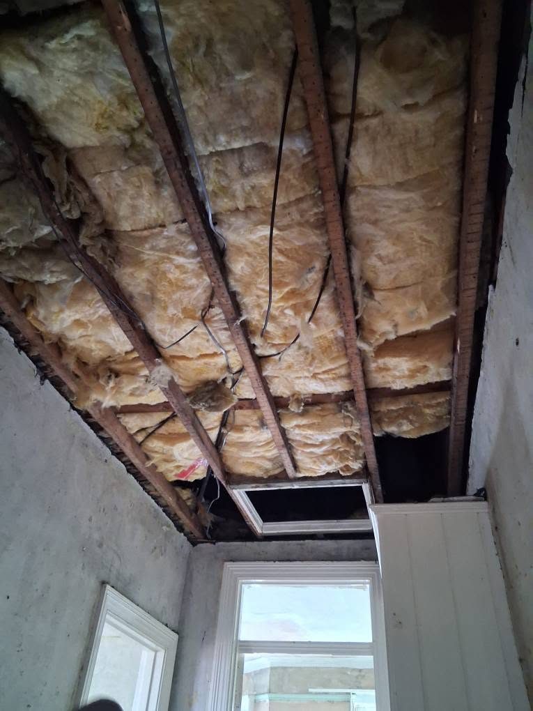 Ceilings taken back to the joists