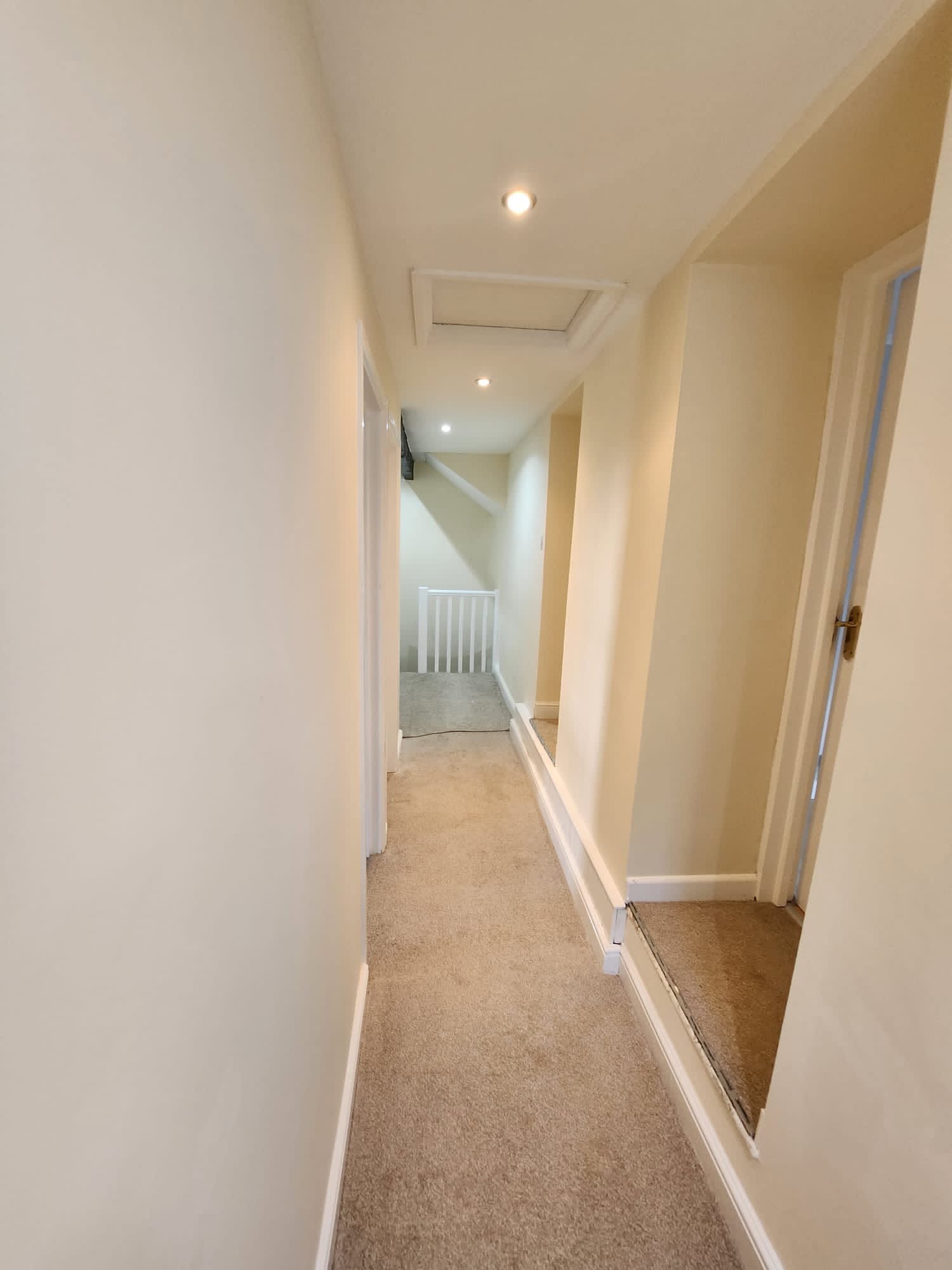 Freshly painted landing and hallway
